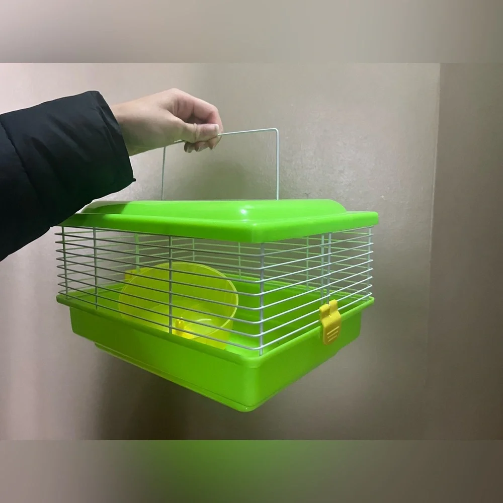 Lime green traveling hamster cage